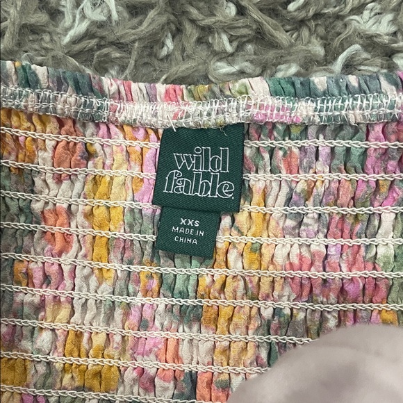 Wild Fable floral crop top corset bubble sleeves size XXS NWT - Picture 2 of 6